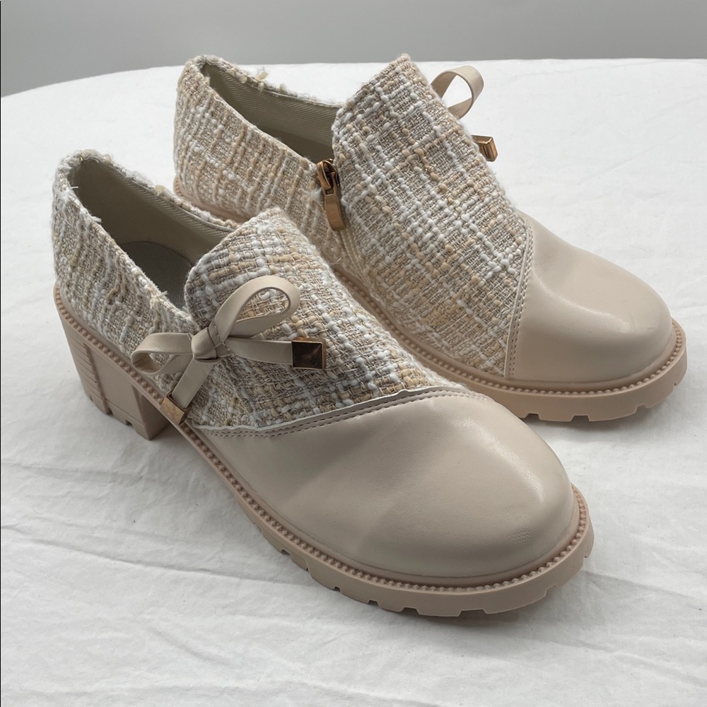 NEW! DG Tweed Patch Bowknot Chunky Heel Loafers. 245. - Picture 3 of 15